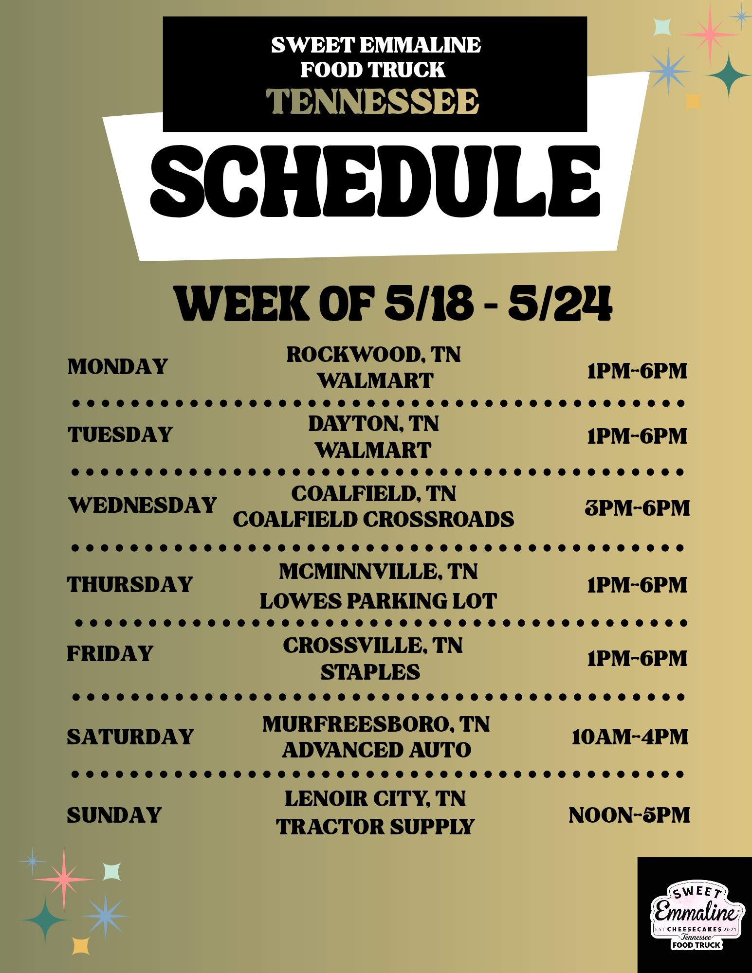Sweet Emmaline food truck schedule